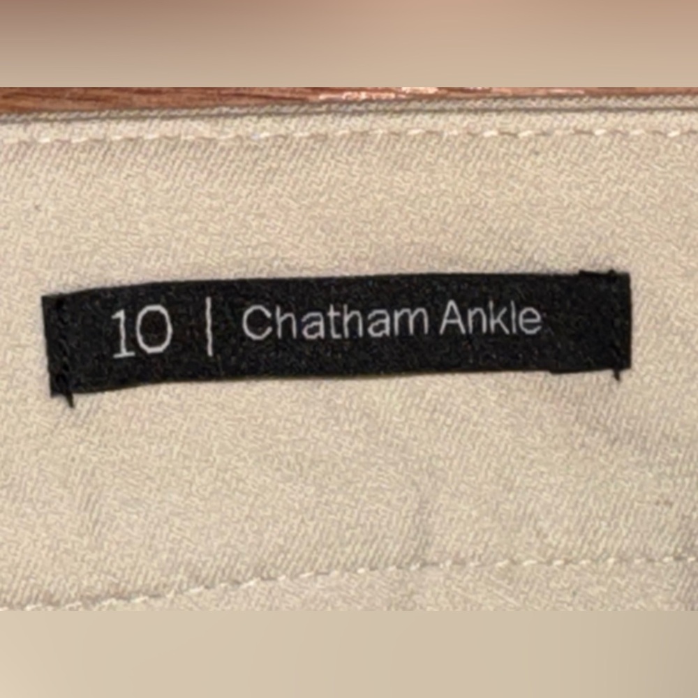 Lot 3 Talbots Chatham Ankle Pants Women’s 10 Curvy Beige White Stretch Side Zip - Picture 15 of 16